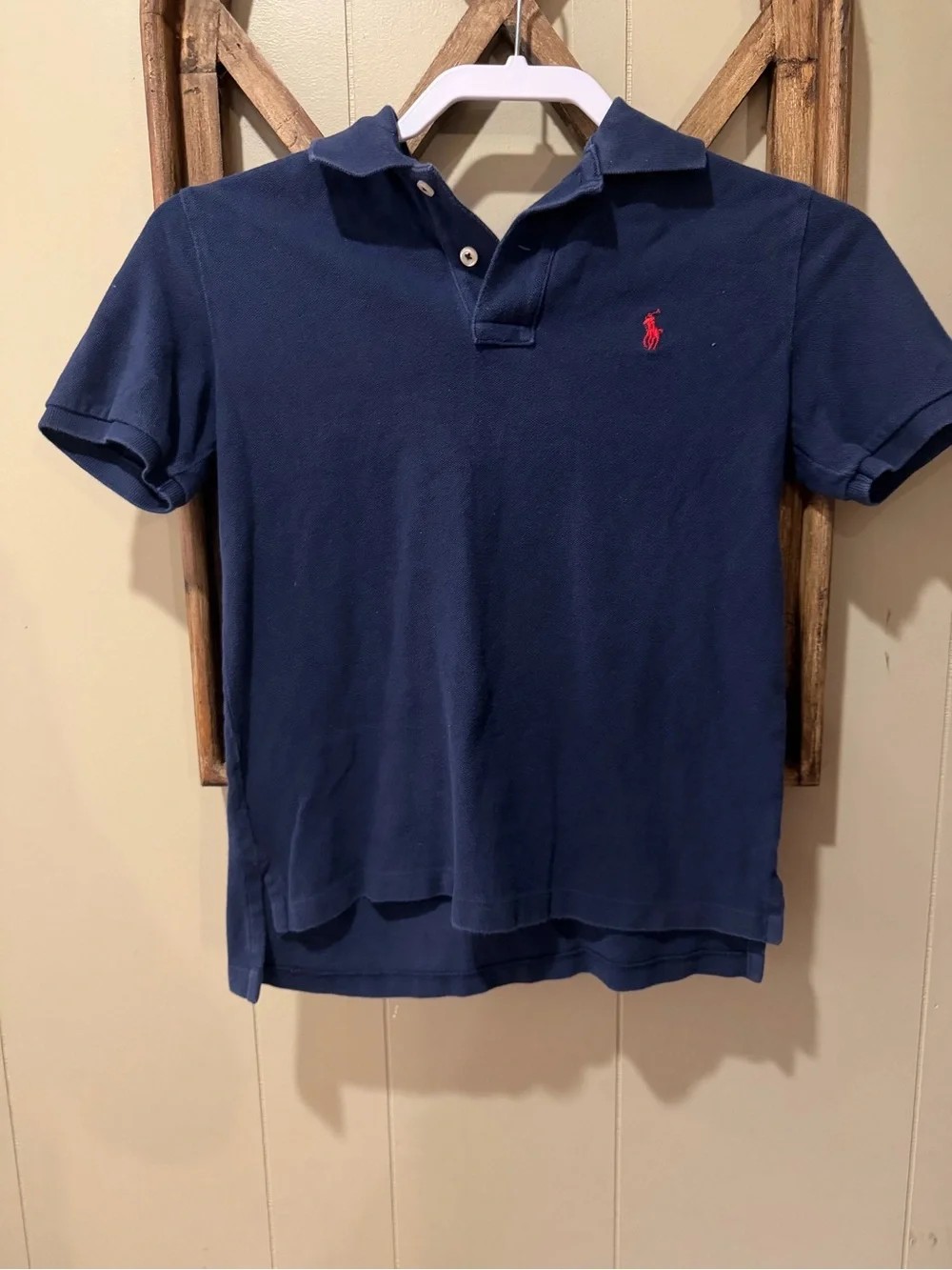 Ralph Lauren Navy Polo with Red Pony Embroidery